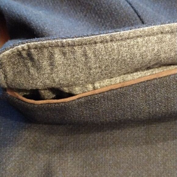 JOS A BANK RESERVE TOPCOAT, Size 38 Short, Navy Blue w/ Brown Trim NWOT - Picture 14 of 16